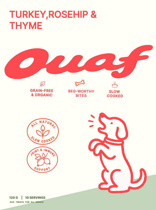 Ouaf Turkey Rosehip & Thyme label