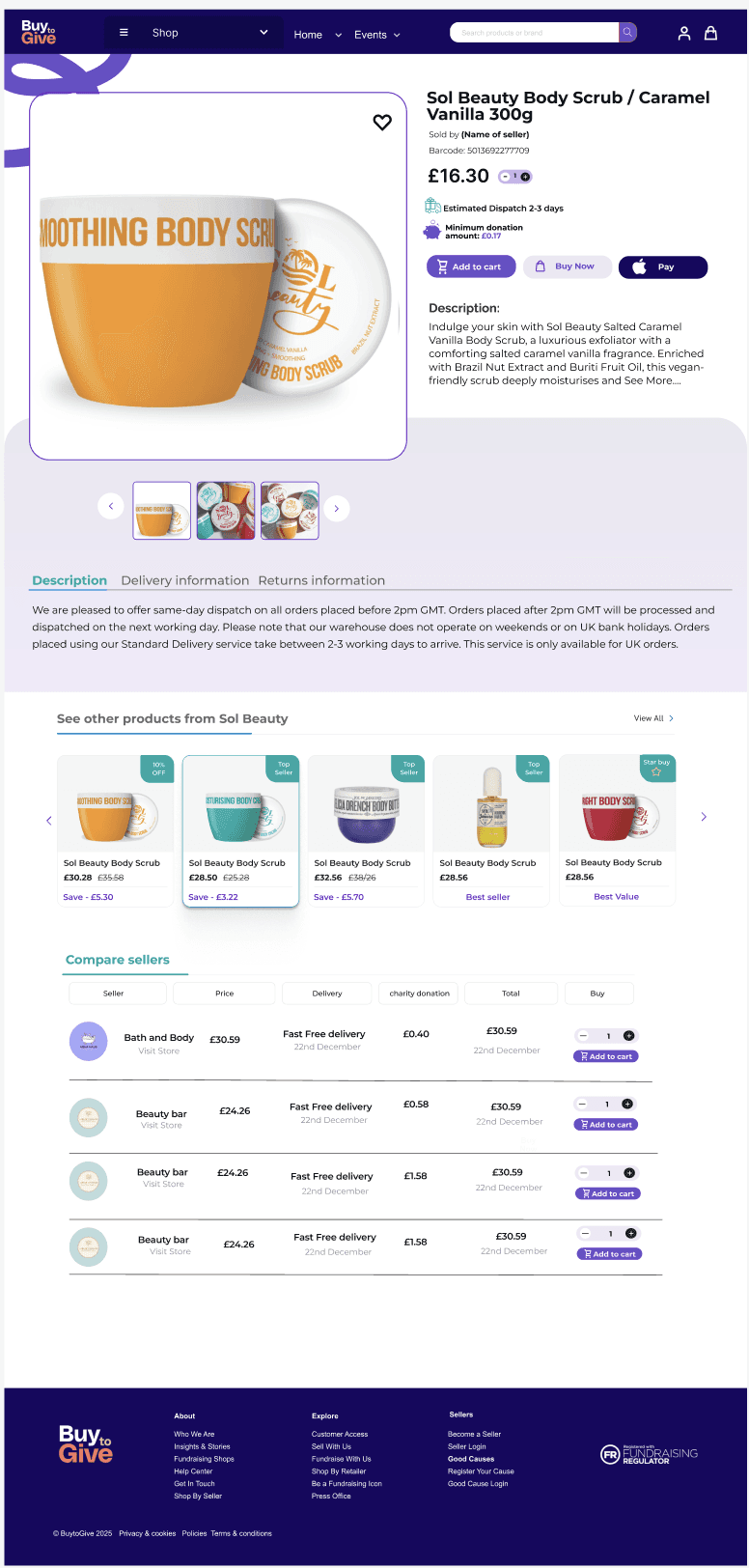 Buy2Give product detail page