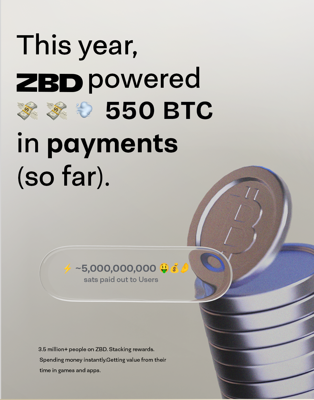 550 BTC in payments milestone graphic
