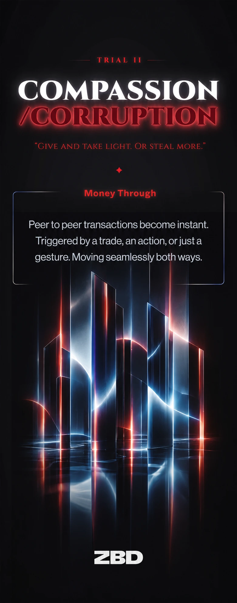 Compassion / Corruption — Money Through banner